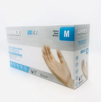 AMMEX Vinyl Exam Gloves (100 gloves)